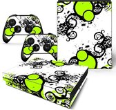 Xbox One X Sticker | Xbox One X Console Skin |Green Paint | Xbox One X Groene Verf Skin Sticker | Console Skin + 2 Controller Skins