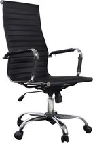 vidaXL - Bureaustoel Bureaustoel Business chroom zwart met hoge rugleuning