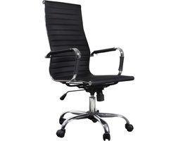 vidaXL - Bureaustoel Bureaustoel Business chroom zwart met hoge rugleuning  | bol.com
