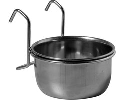 Adori Rvs Bak Met Ophangbeugel - Vogel - Voerbak- Drinkbak - Ø12 cm