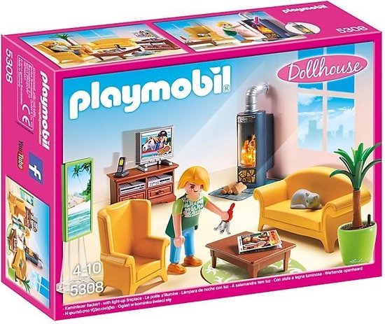 Playmobil Dolhouse: Woonkamer Met Houtkachel (5308)