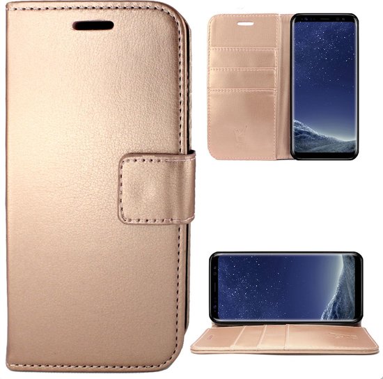 lont George Bernard wildernis Samsung S8 Plus Hoesje - Samsung Galaxy S8 Plus Hoesje - Book Case Leer  Wallet Roségoud | bol.com