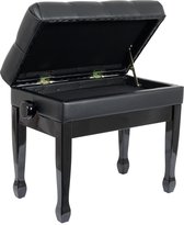 Innox PB 50BK pianobank gloss zwart, zwart leer