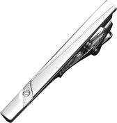 Fako Bijoux® - Pince à cravate - Deluxe - Modèle Nick - 57mm - Couleur argent
