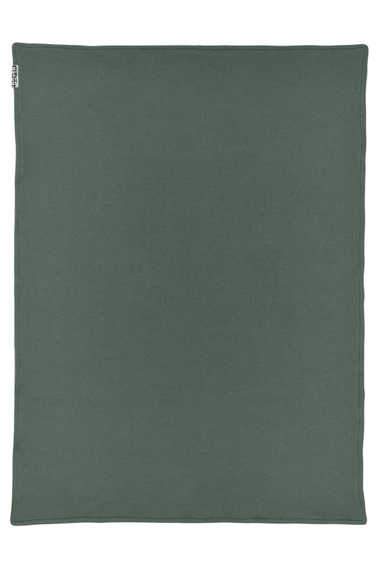Meyco ledikantdeken Knit basic met velvet - 100x150 cm - forest green