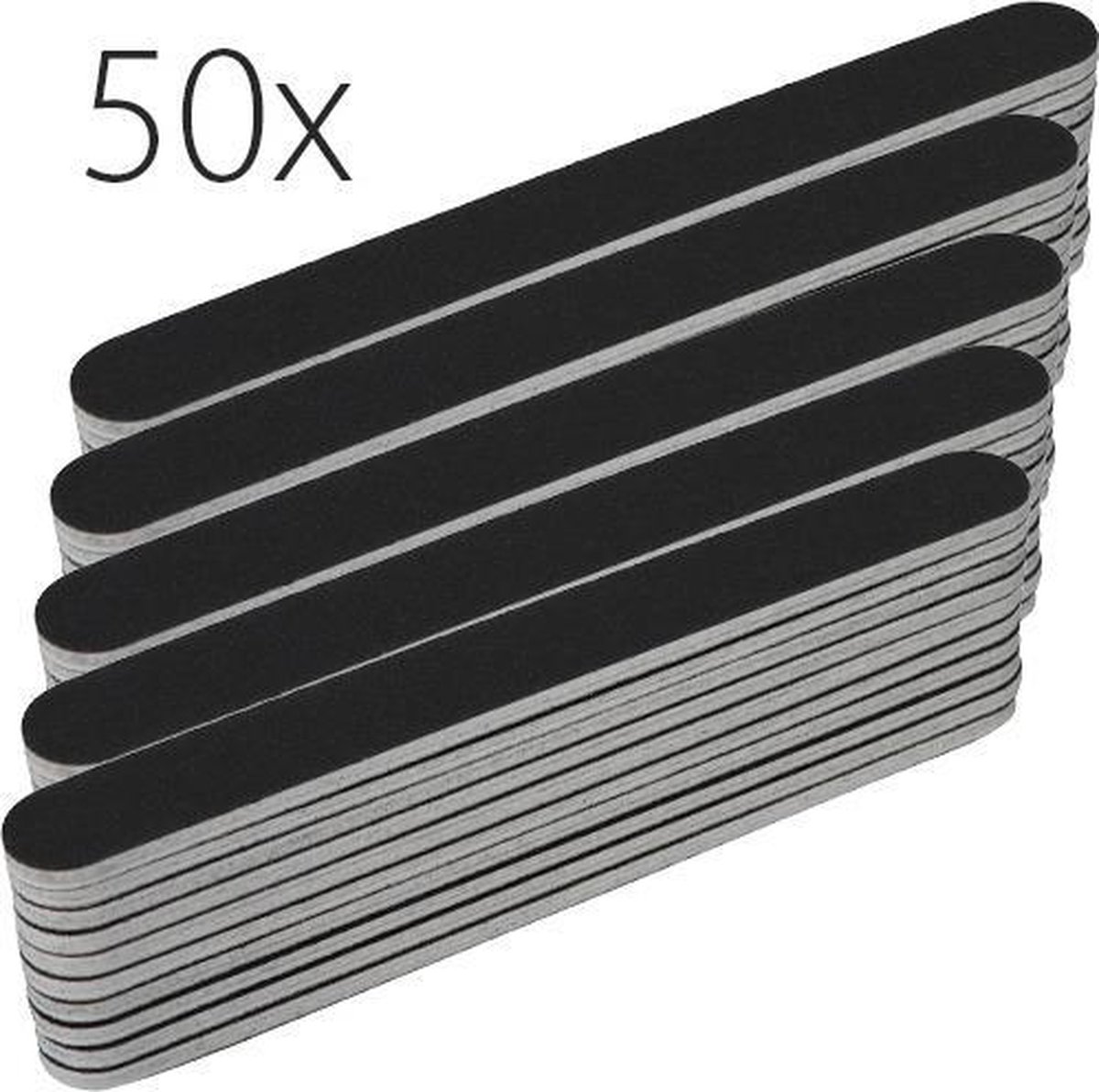 Goedkoopste 50x rechte nagel vijlen 100/180, zwart