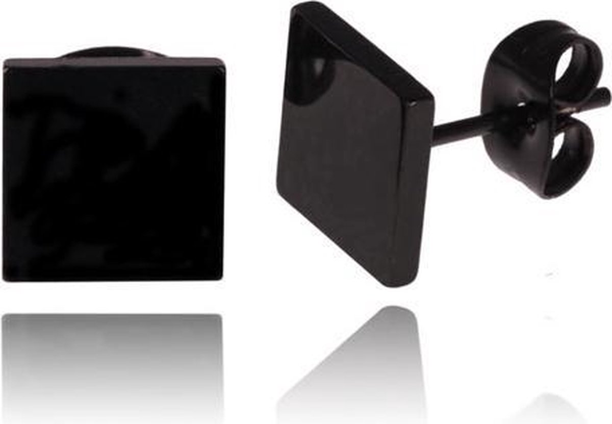 Zwarte Stud oorbellen LGT Jewels 8mm - LGT JWLS