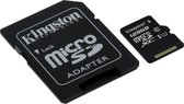 Kingston microSD kaart 128 GB + SD Adapter