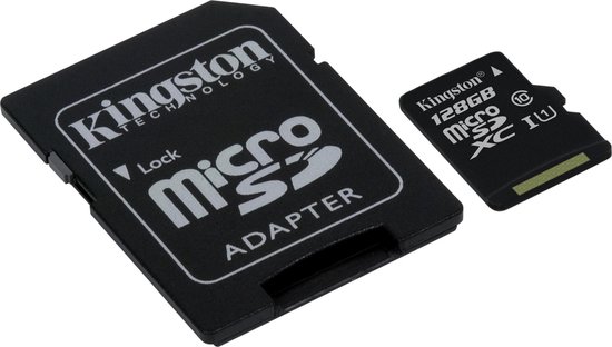 Maak plaats Burger ik heb nodig Kingston microSD kaart 128 GB + SD Adapter | bol.com