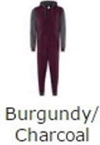 Onesie Contrast all-in-one KLEUR Burgundy – Charcoal  MAAT  L-XL