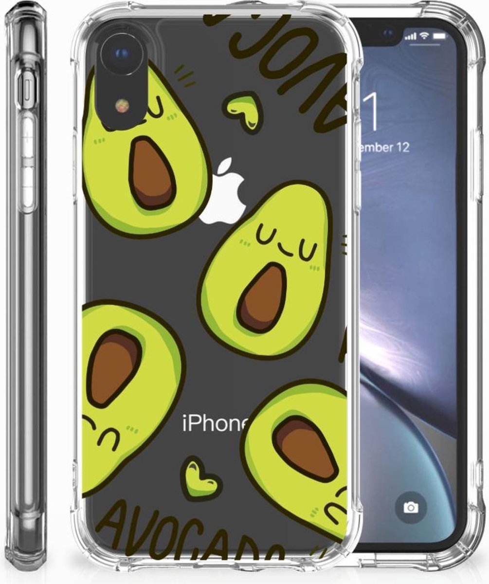 TPU Case Anti-Shock voor Apple iPhone Xr Stevig Bumper Hoesje Avocado Singing