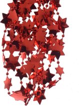 Kerst rode sterren kralenslingers kerstslingers 270 cm - Guirlande kralenslingers - Kerst rode kerstboom versieringen