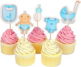 cocktailprikkers Jongen geboorte babyshower - cocktail prikkertjes cupcak toppers 10 stuks