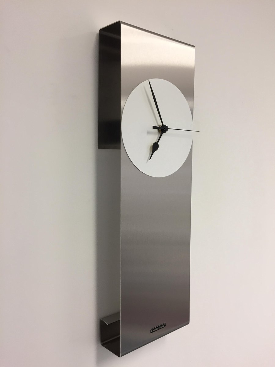 Wandklok Manhattan White Circle Modern Desing