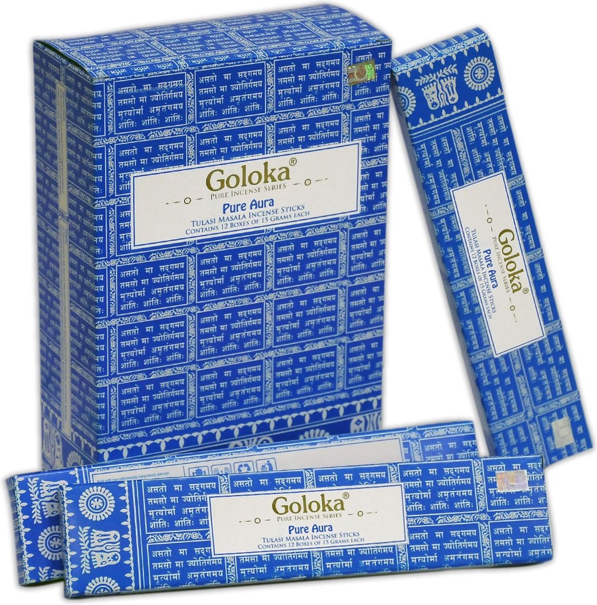 Goloka pure aura - tulsi - basilicum - wierook - doos 12 pakjes