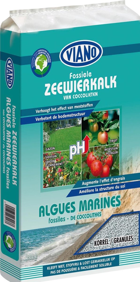 Kalk 25 Kg gekorrelde zeewierkalk voor zowel gazon als