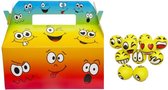 Menubox emotie + stress bal 60 mm - set van 12 stuks - traktatie uitdeel doosje kinderfeestje