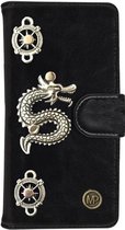 MP Case® PU Leder Mystiek design Zwart Hoesje voor Samsung Galaxy S7 Draak Figuur book case wallet case