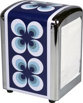 CABANAZ - tissuedispenser, Ramona, retro, metaal / chroom, TISSUE DISPENSER, blauw