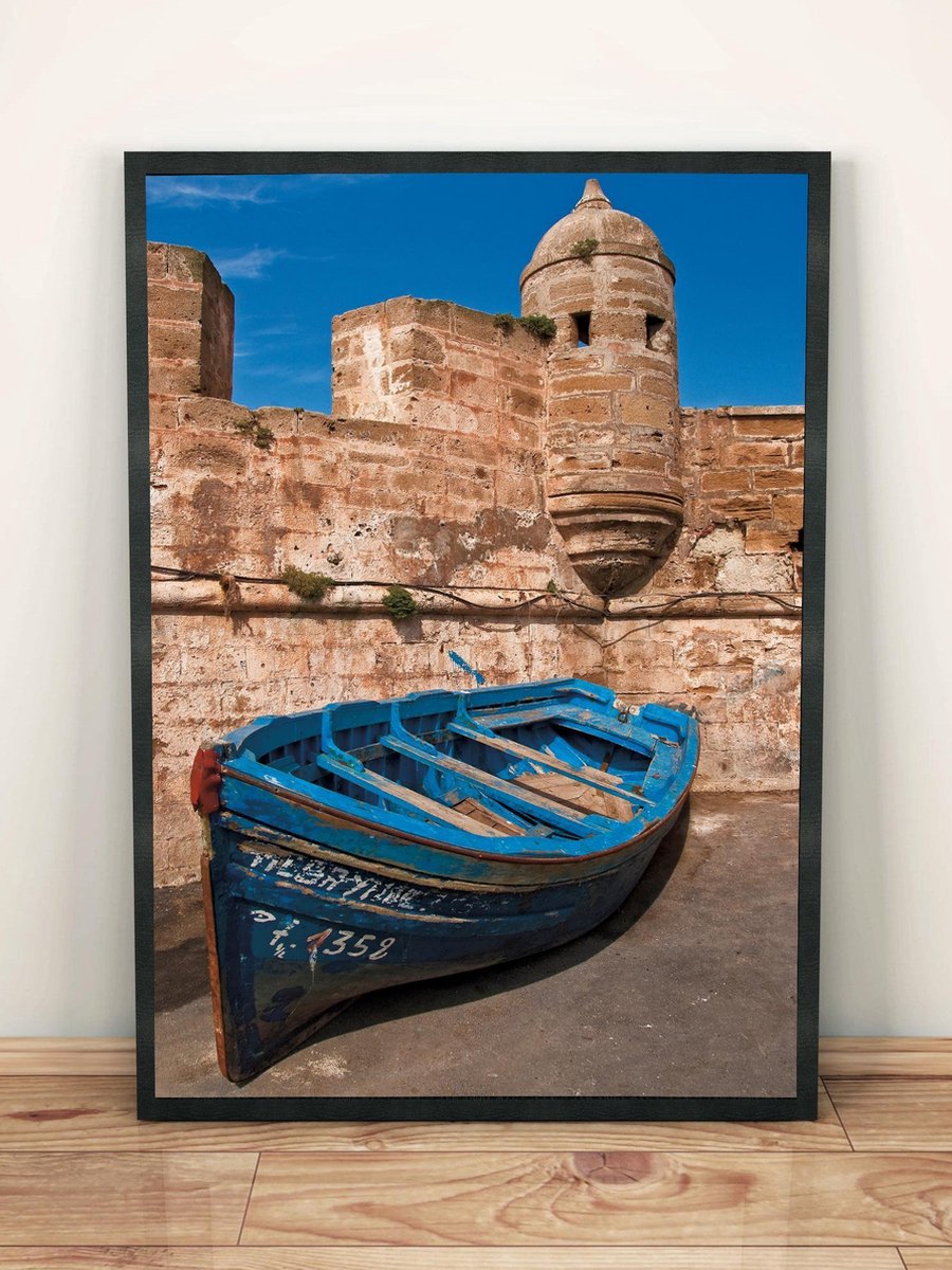 Mystery Souk Poster - Fotokader Met Marokkaans Landschap Inbegrepen - 70 X 50 Cm - Blauw