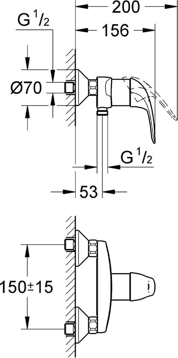 GROHE Swift éénhendel douchekraan Chroom 15 cm kopen? douchekranen