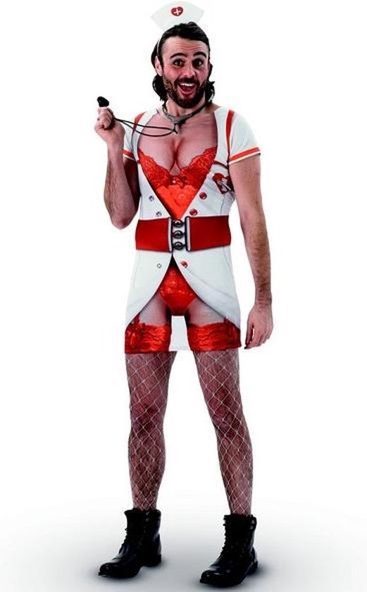 Humoristisch sexy verpleegster kostuum voor mannen - Verkleedkleding - XL |  bol