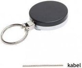 Zwarte metalen yoyo met kabel en sleutelring / Skipashouder type EG43