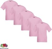Fruit of the Loom - 5 stuks Valueweight T-shirts Ronde Hals - Light Pink - S