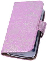 Lace Pink Samsung Galaxy Note 3 Book/Wallet Case/Cover Hoesje