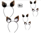 6x Diadeem Animal pluche 2 assortie