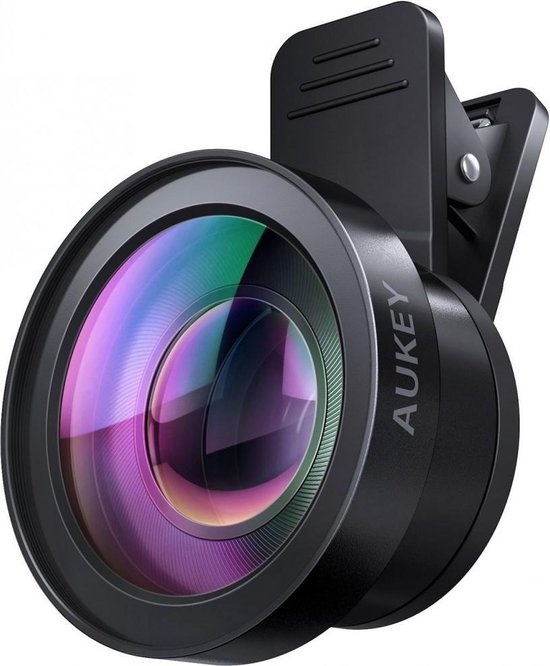 Aukey Lens Clip voor Smartphone Groothoek Objectief 0,45 X + 15 X Macro Lens Clip