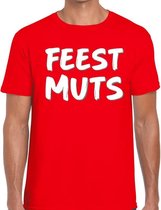 Feestmuts fun t-shirt rood heren S