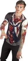 Shirt met zombie opdruk heren L