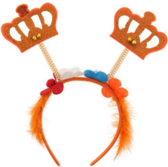 Diadeem koningsdag - oranje haarband - haarband met leuke kroontjes die  geluid maken | bol.com