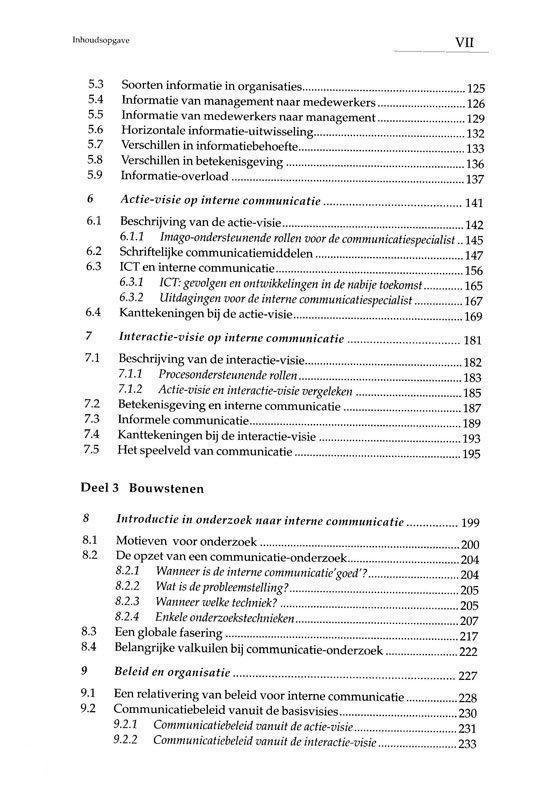 Pagina met een inhoudsopgave, beginnend bij 'Deel 3 Bouwstenen'.