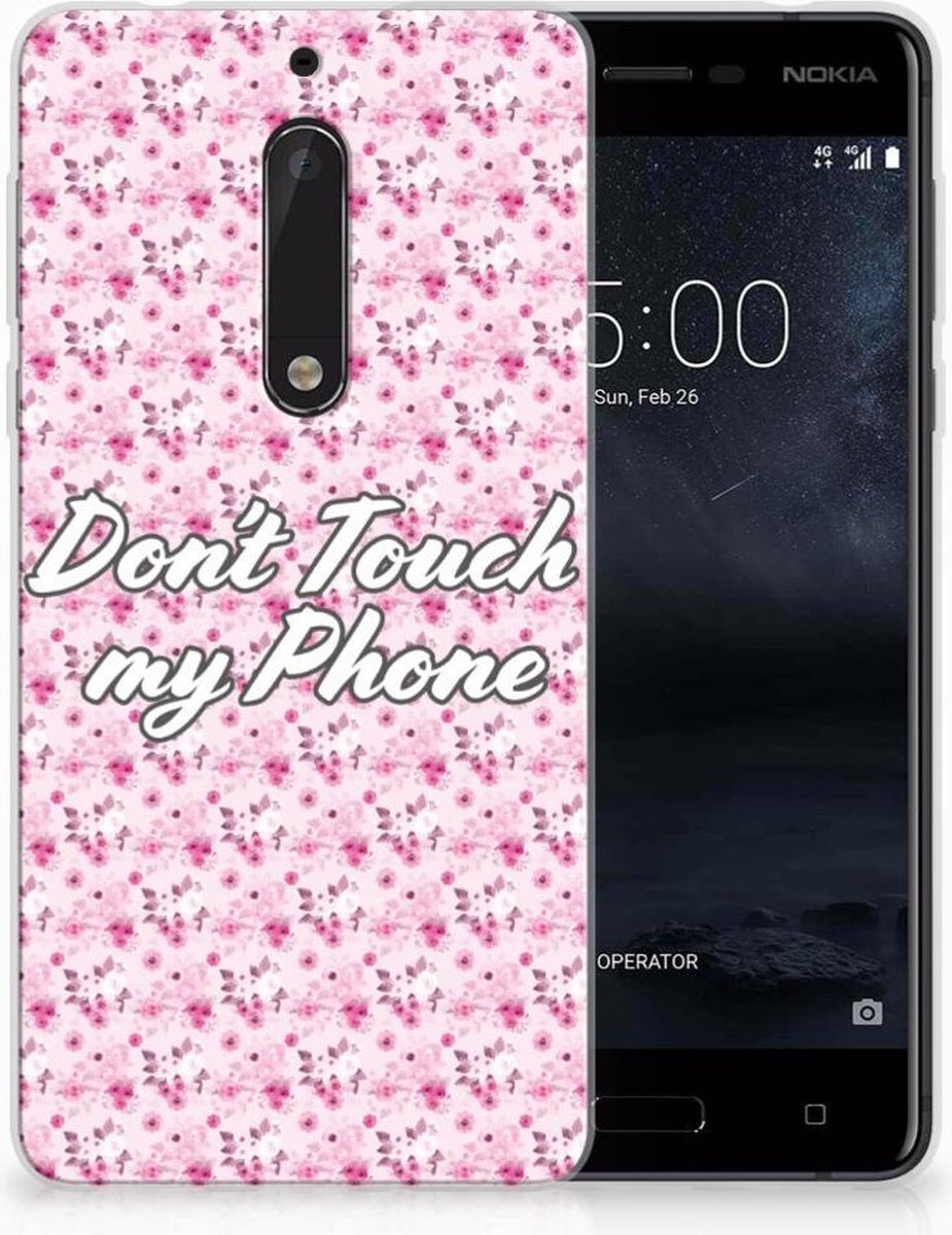 Nokia 5 Silicone-hoesje Flowers Pink DTMP