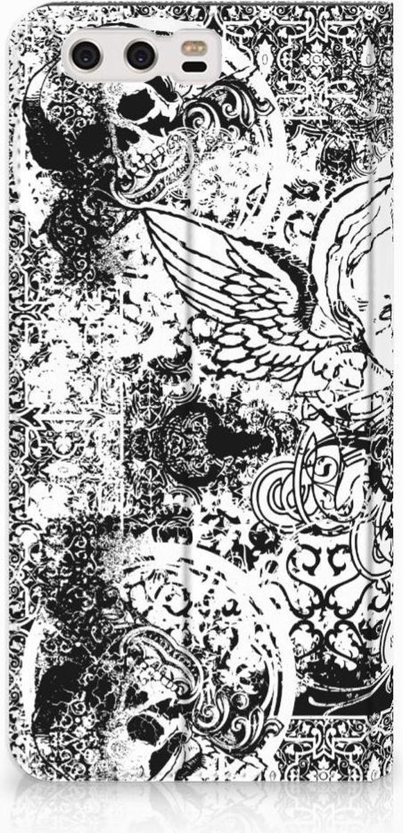 Mobiel BookCase Huawei P10 Plus Skulls Angel