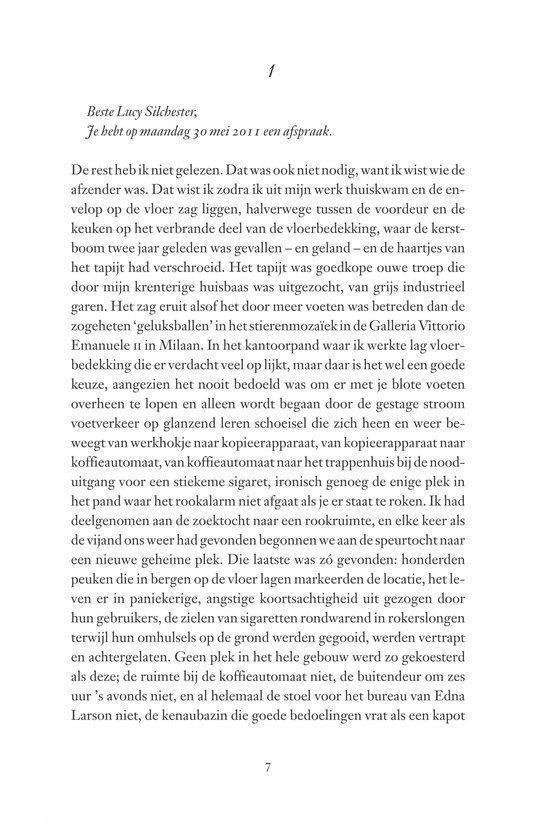 Tekstpagina uit een boek met een brief van Lucy Silchester.