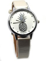 Horloge met ananas wit