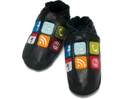 Baby Dutch social media slofjes voor baby's - zwart