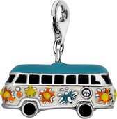 Quiges - Charm Bedel Hanger 3D Hippie Bus - Dames - zilverkleurig - QHC047