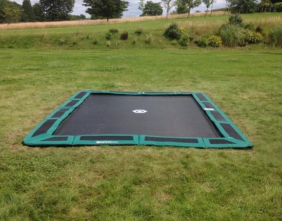 Flat To The Ground rechthoekige trampoline Capital Play 335x244 Groen inground |