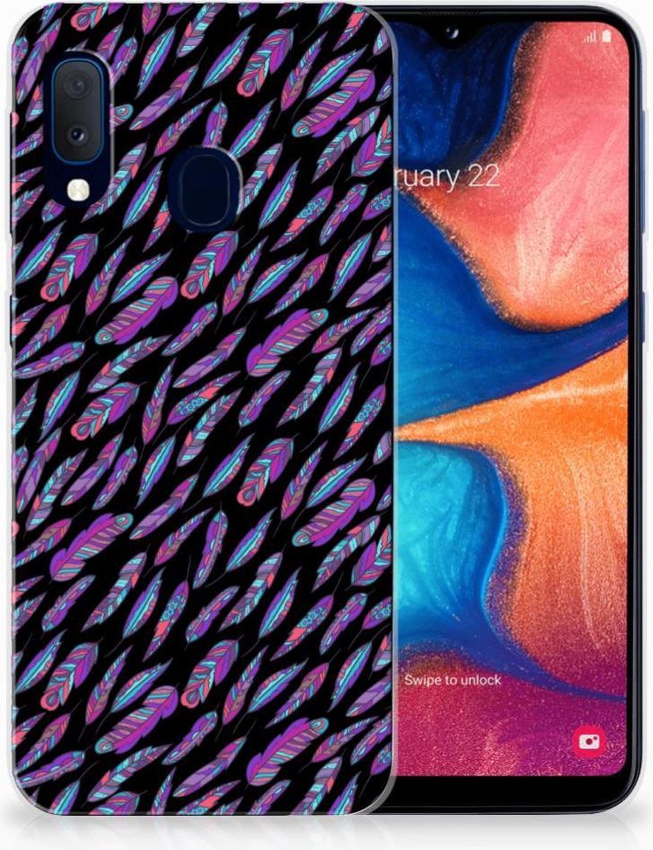 Samsung Galaxy A20e TPU bumper Feathers Color