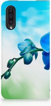 GSM Hoesje Geschikt voor Samsung Galaxy A50 Design Orchidee Blauw