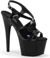 Pleaser Sandaal met enkelband, Paaldans schoenen -37 Shoes- ADORE-730 Paaldans schoenen Zwart