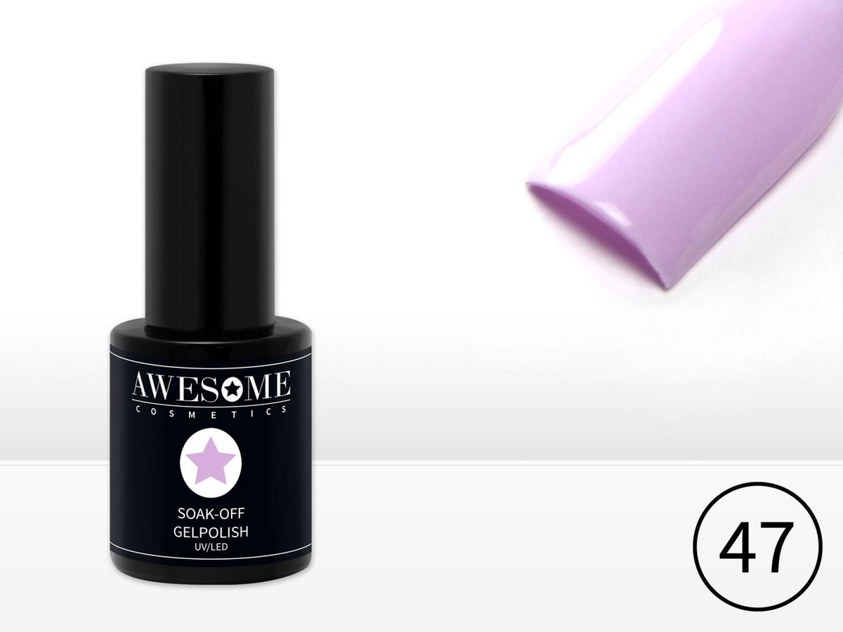Goedkoopste Awesome 47 Pastel Lila paars Gelpolish - Gellak - Gel nagellak - UV & LED