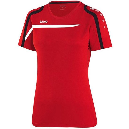 Jako - T-Shirt Performance Dames - rood/wit/zwart - Maat 42 - 44