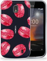 Nokia 1 TPU Hoesje Design Pink Macarons