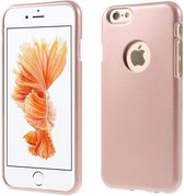 mercury goospery i jelly tpu softcase metallic finish voor iphone 6s 6 roze goud