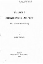 Italische sakrale Poesie und Prosa, Eine metrische Untersuchung